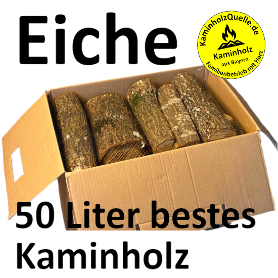 Eiche Kaminholz trocken 50 Liter á 25 cm Scheite