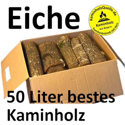 Eiche Kaminholz trocken 50 Liter á 25 cm Scheite